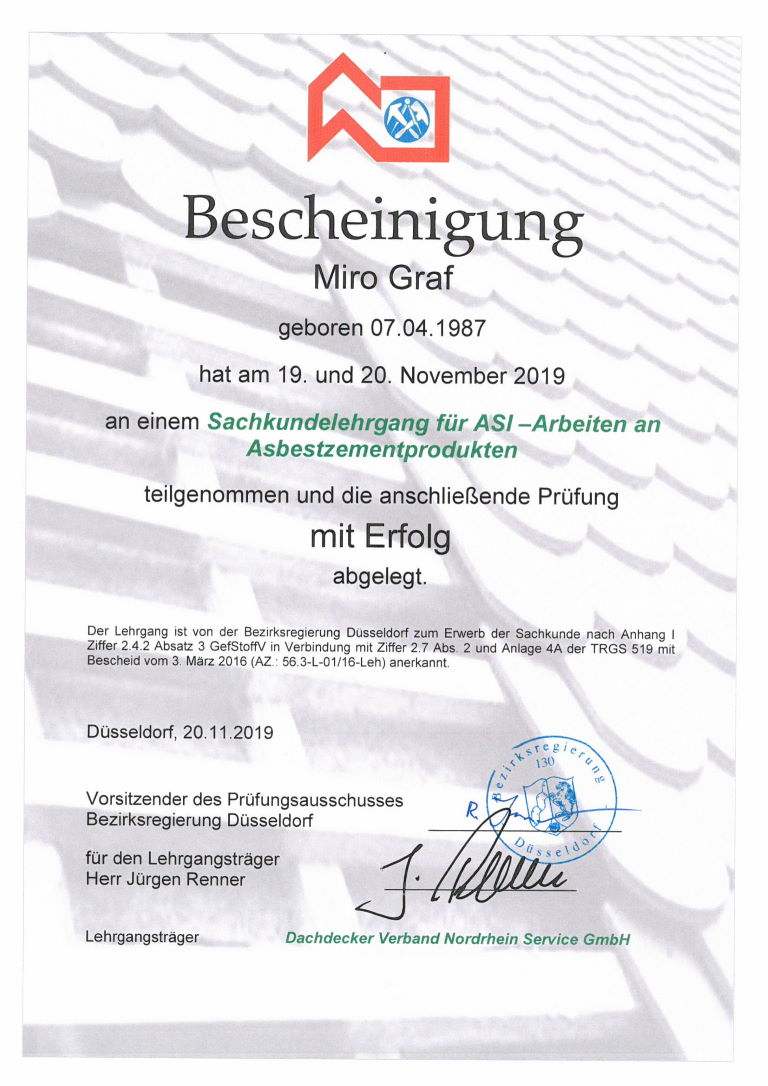 TRSG 519 Zertifikat Miro Graf